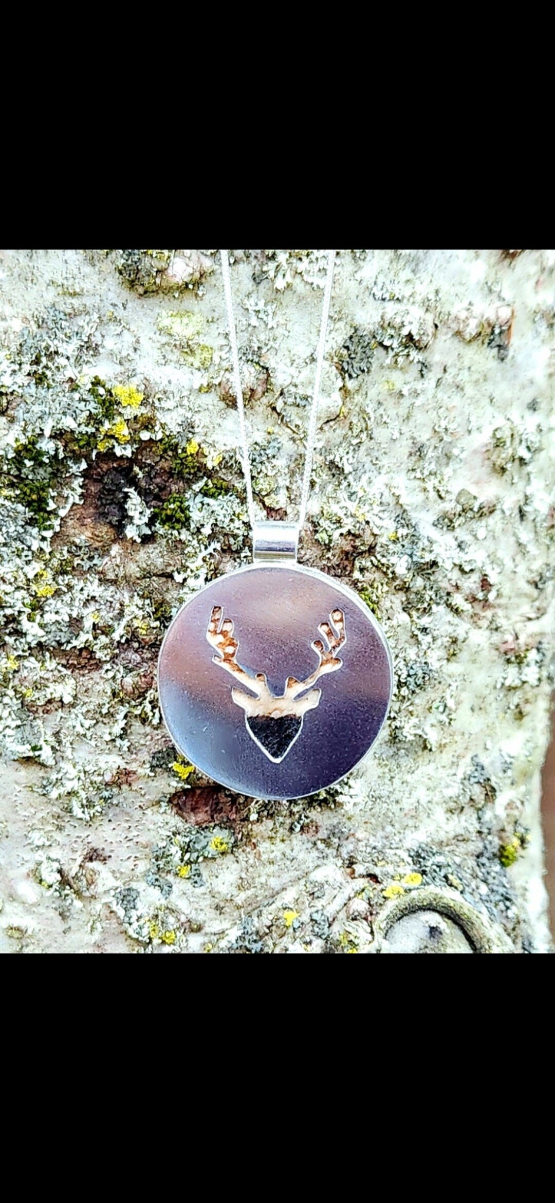 Fossilized Palm Root Buck/Deer Pendant