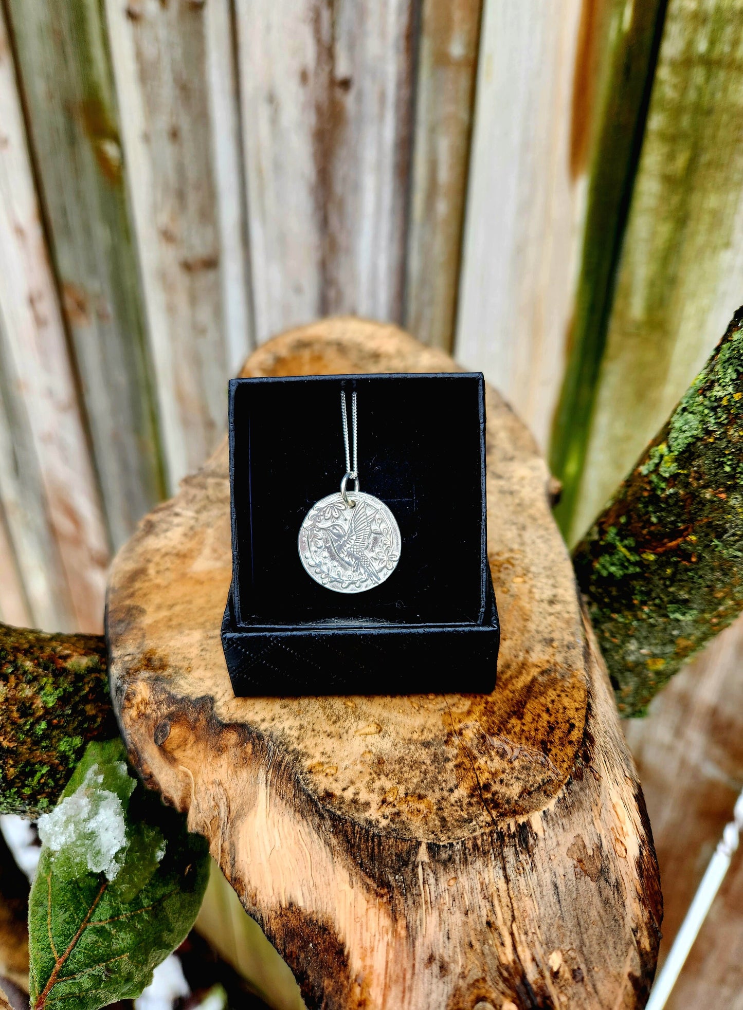 Fine Silver Hummingbird Pendant with Chain