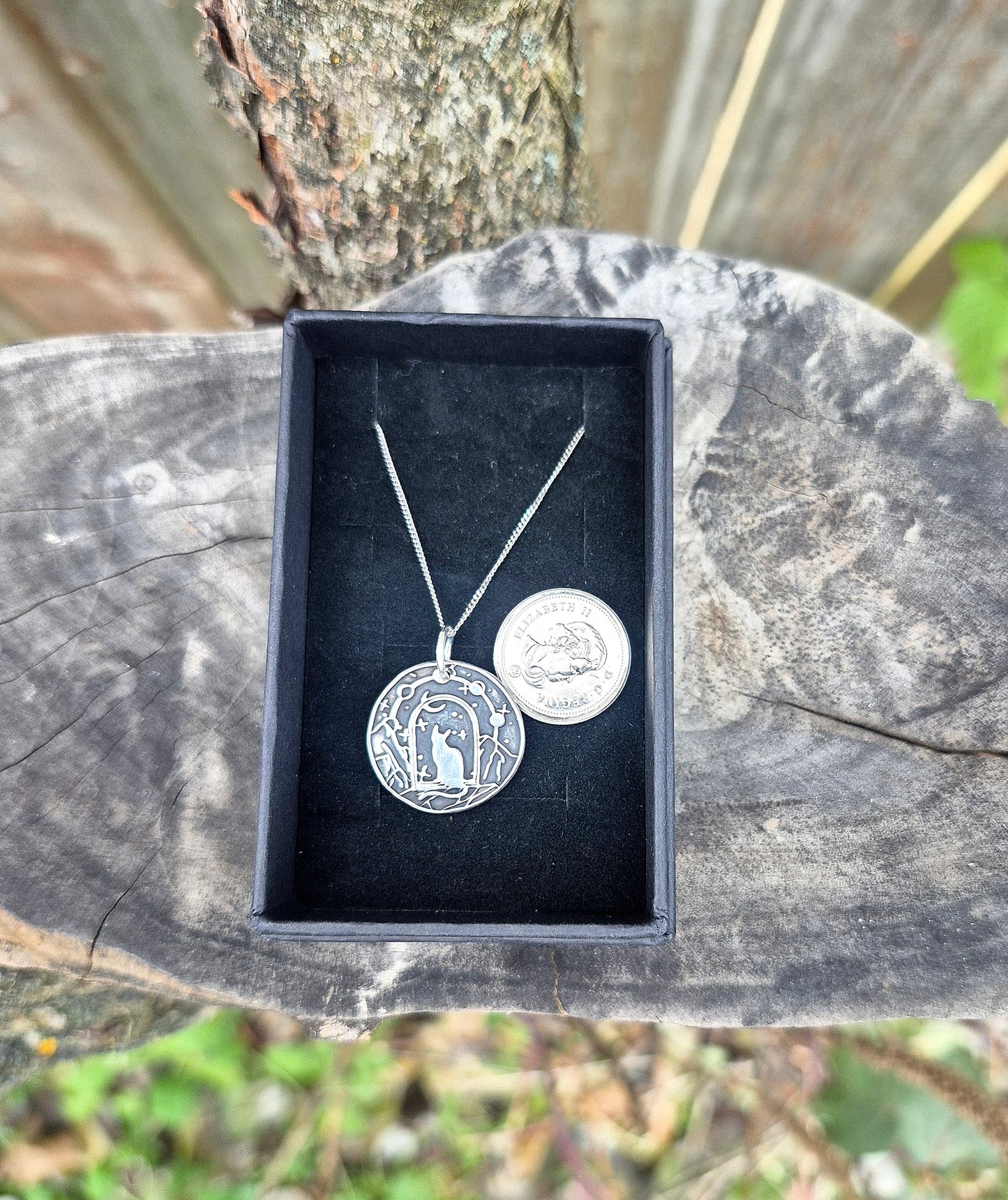 Fine Silver Cat Wax Seal Necklace