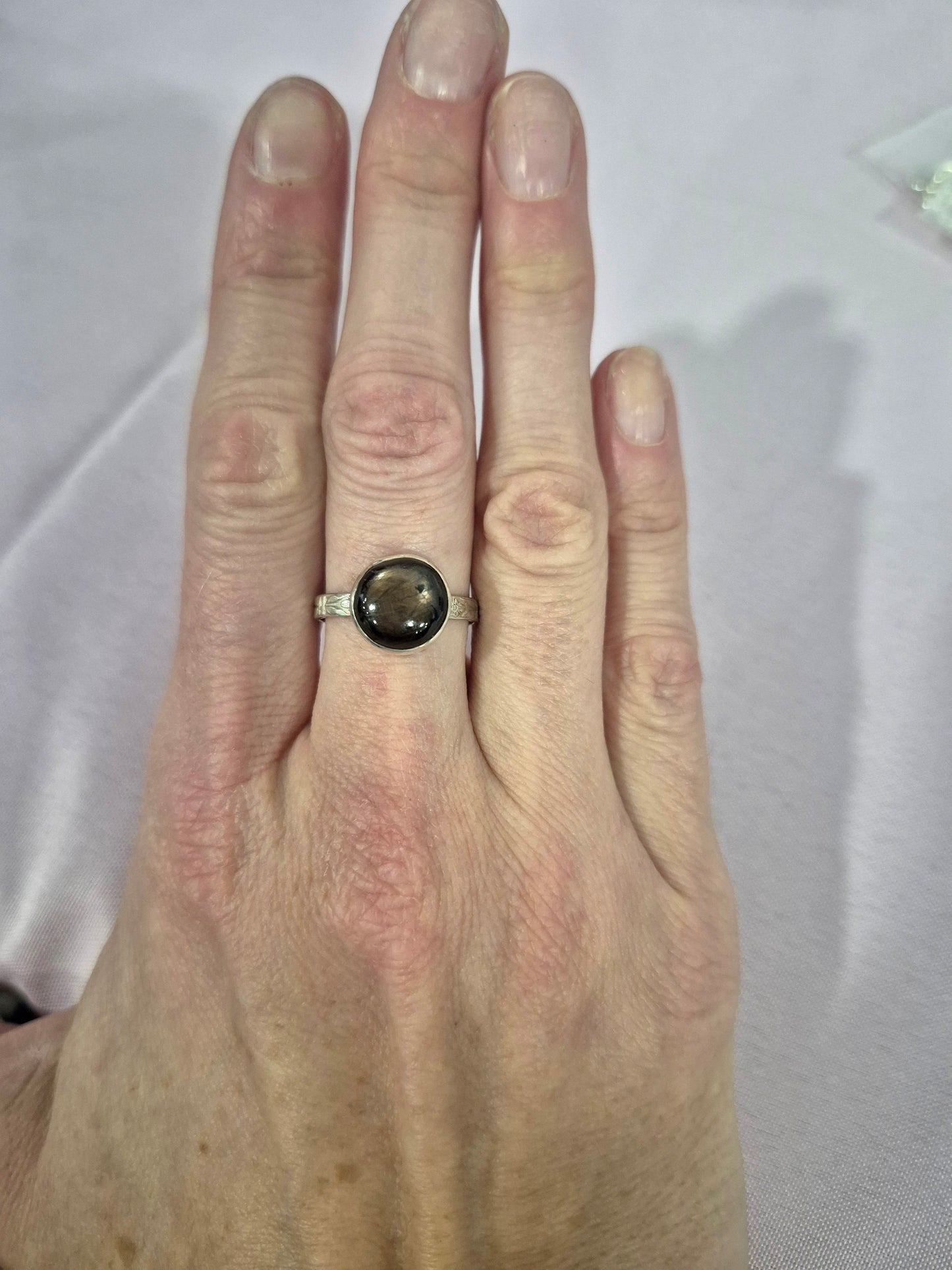 Ziwaldi Golden Sapphire silver ring with fancy band