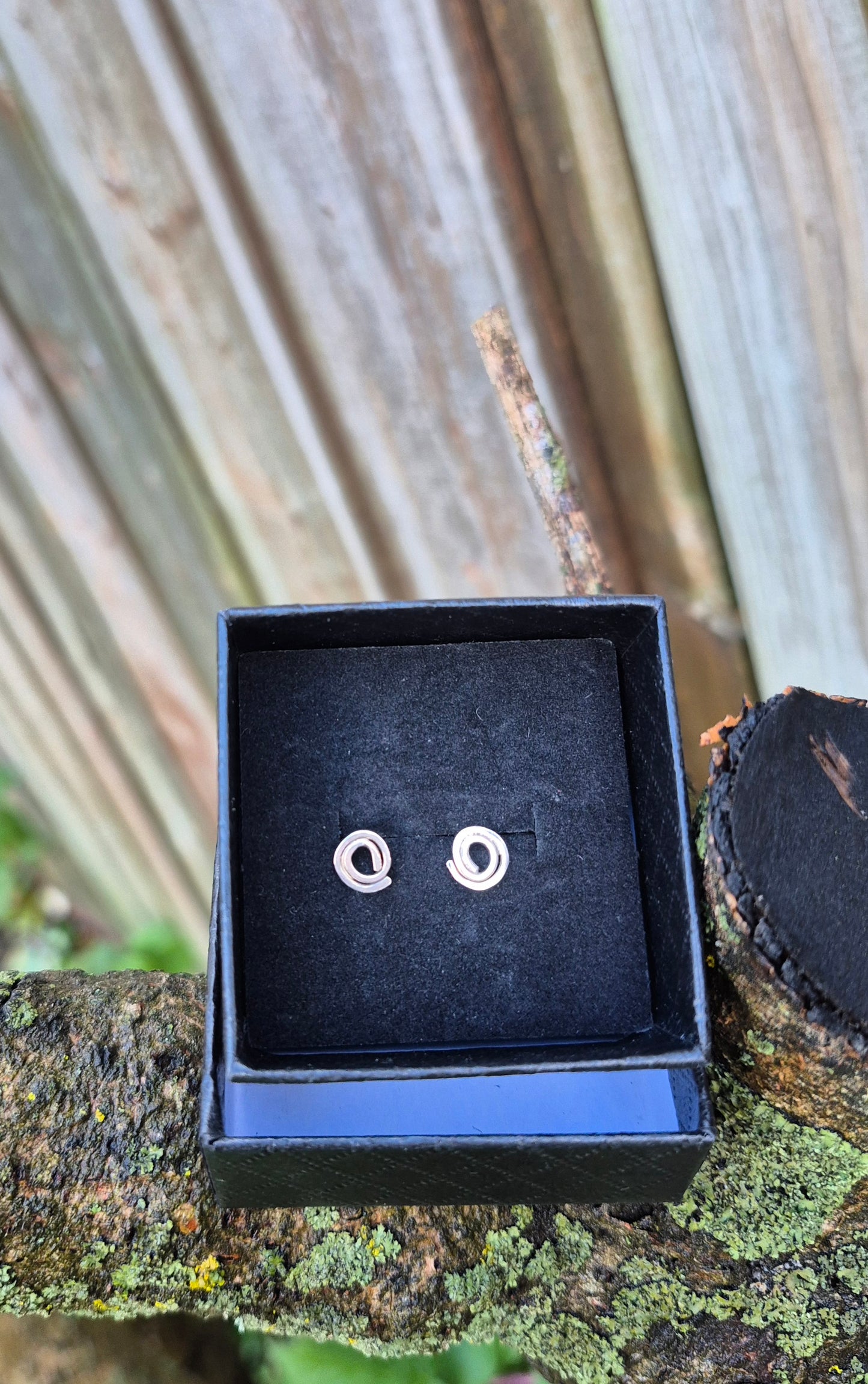 sterling silver tiny swirl stud earrings