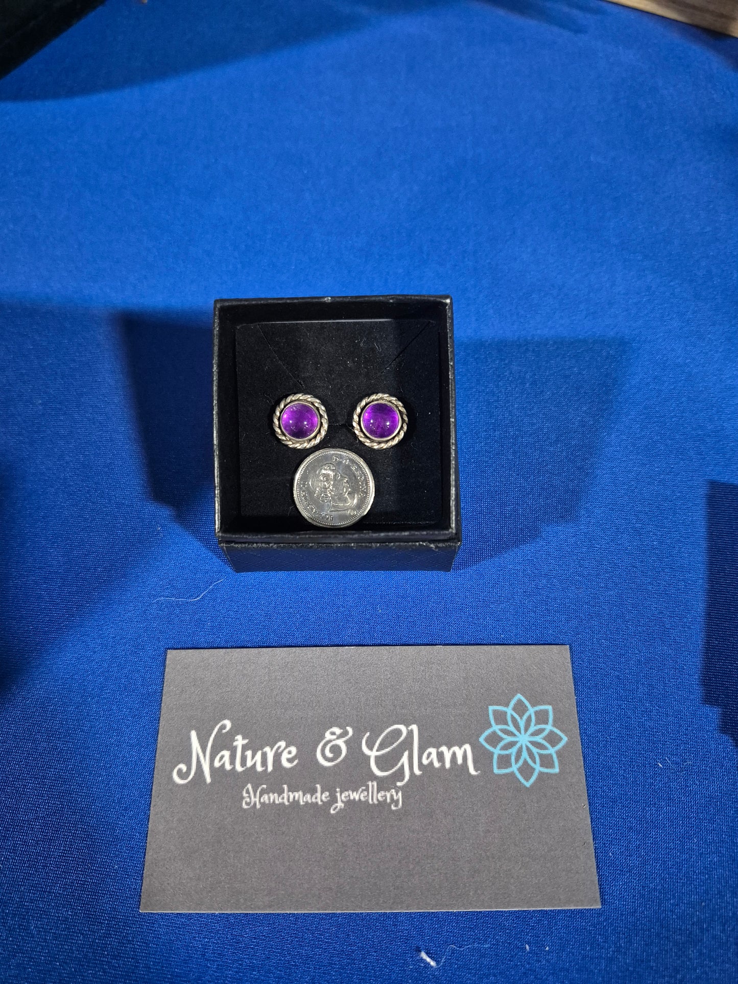 Handmade sterling silver amethyst earrings