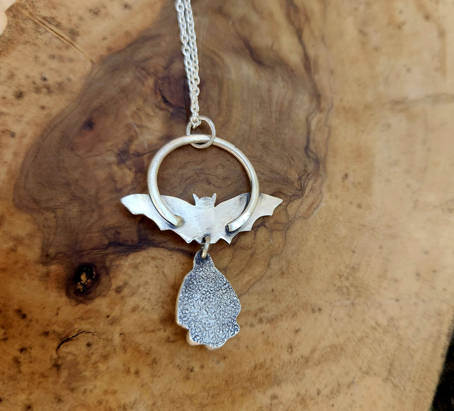 Sterling Silver Bat and Hematite Necklace