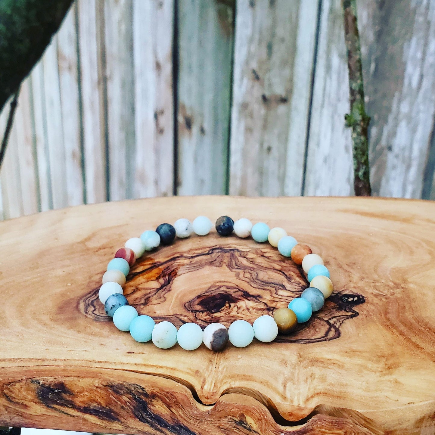 6mm matte amazonite mala bracelet