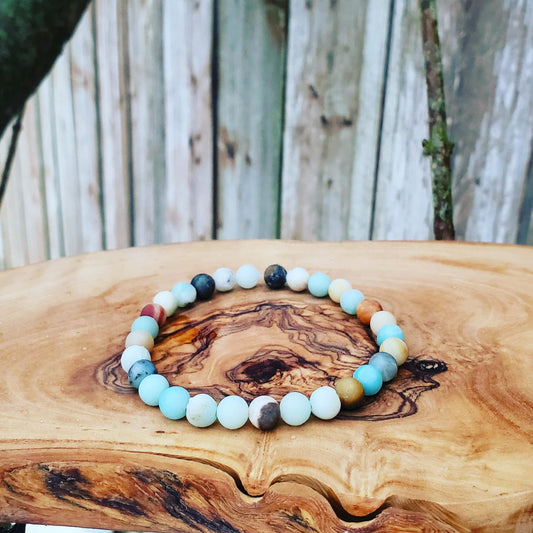 6mm matte amazonite mala bracelet