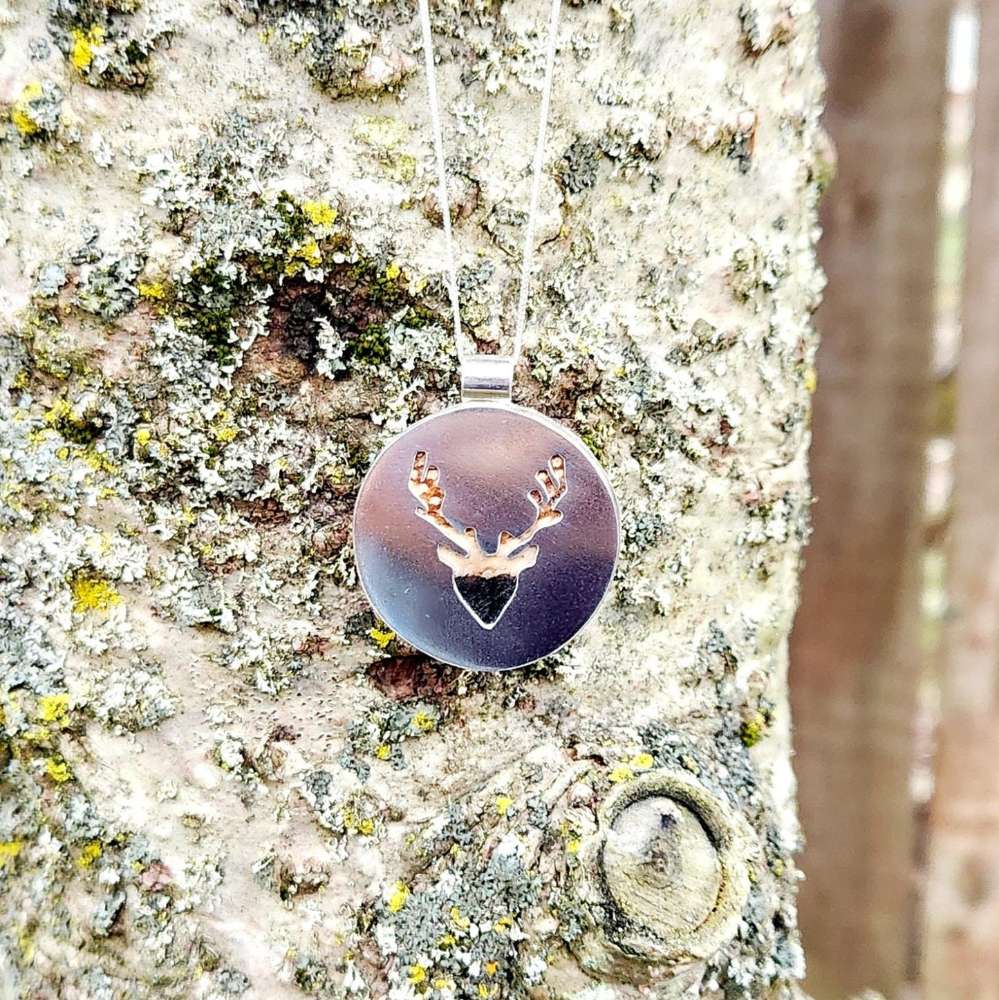 Fossilized Palm Root Buck/Deer Pendant