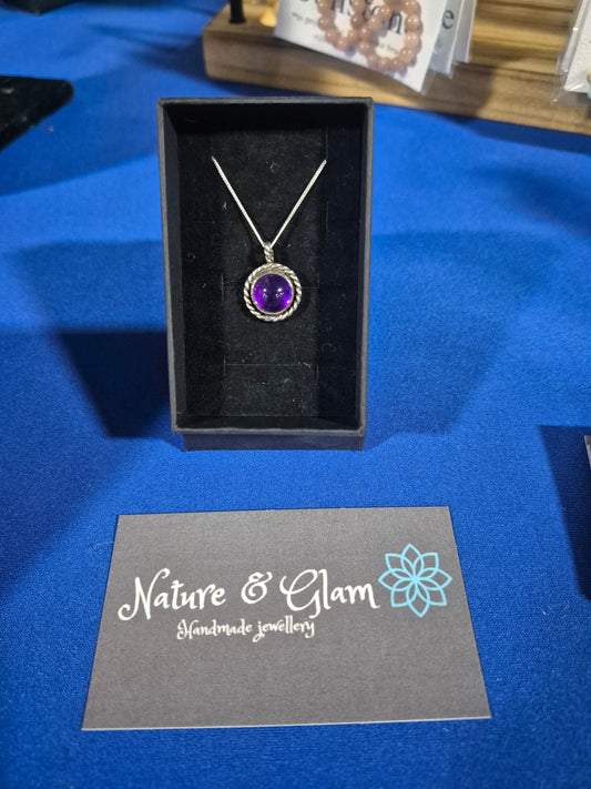 Handmade sterling amethyst necklace