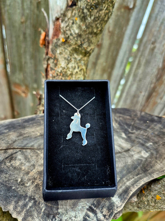 Poodle sterling silver pendant