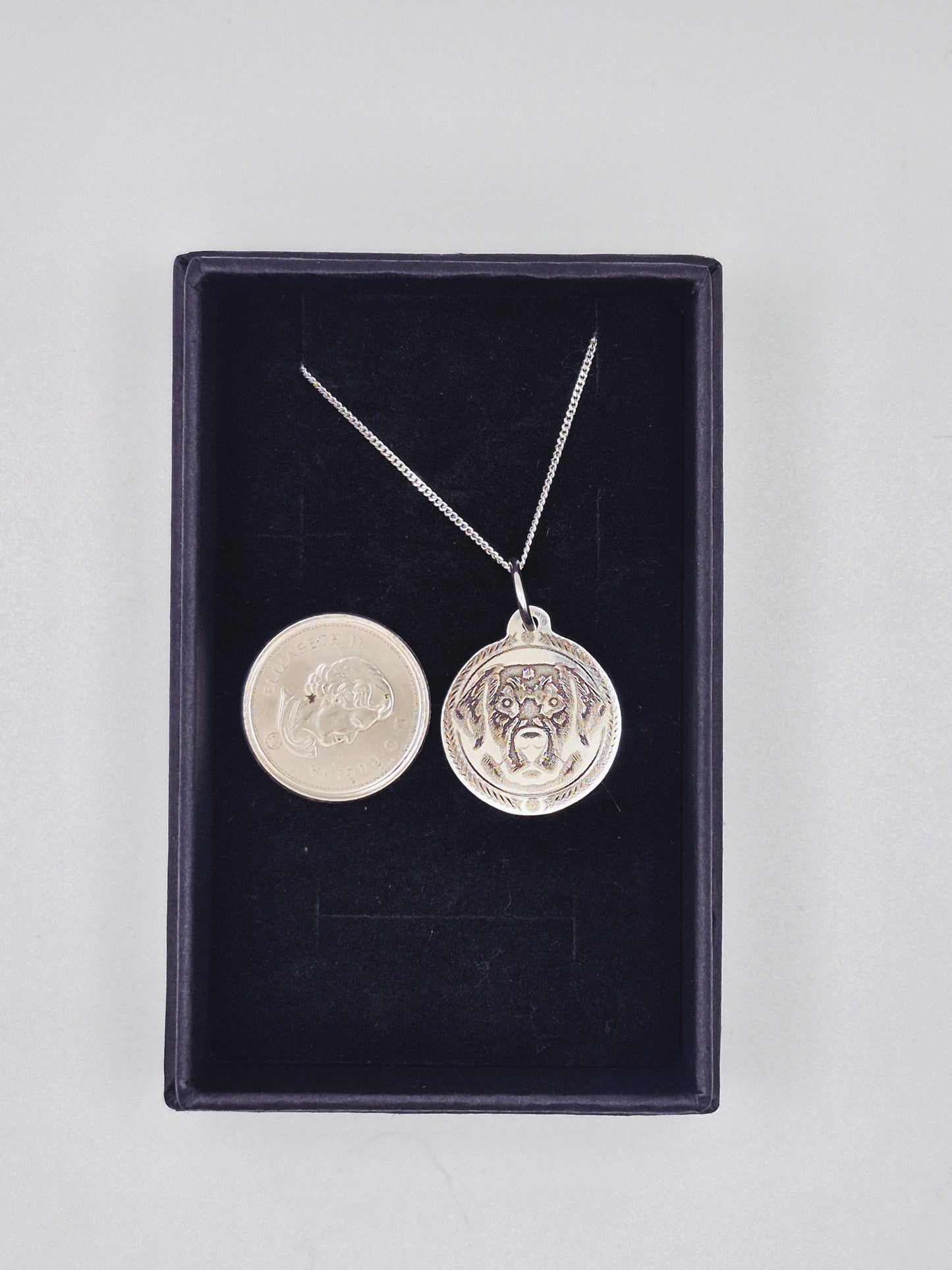 Sterling Silver labrador retriever Coin Necklace