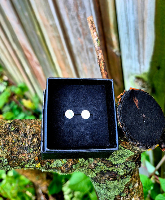 tiny disc sterling silver earrings