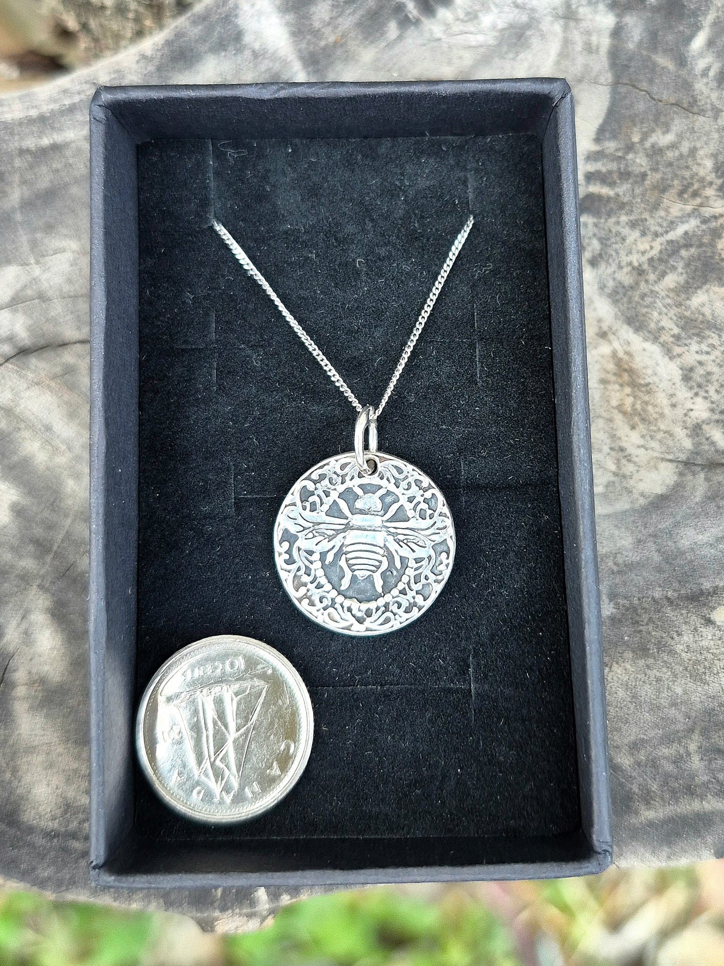 Bee Fine Silver Necklace