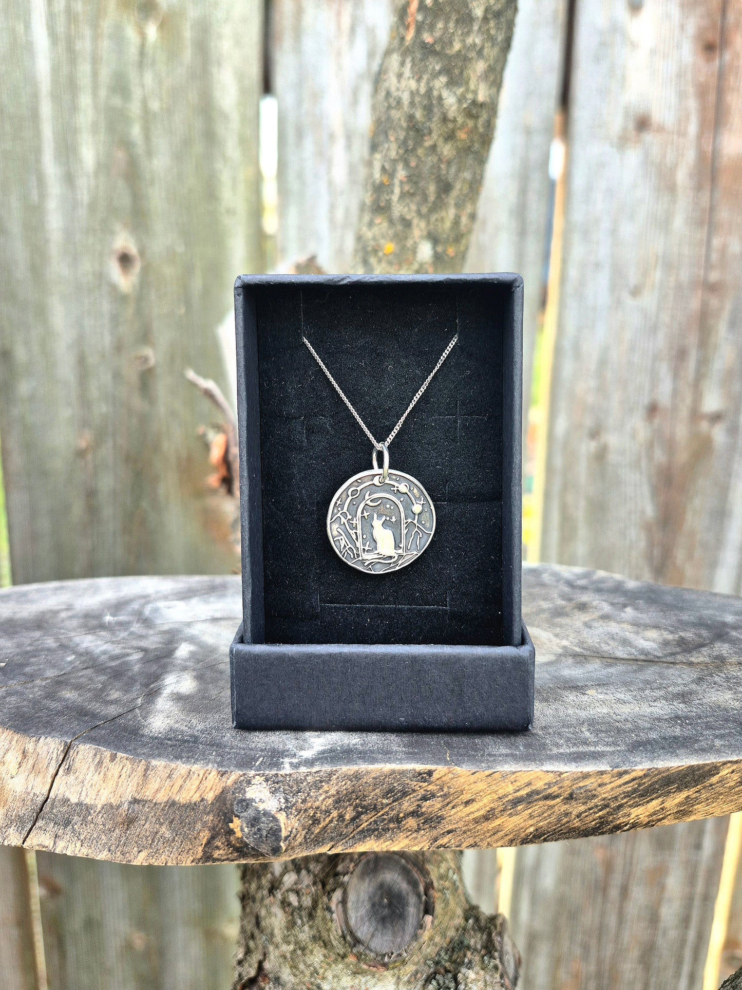 Fine Silver Cat Wax Seal Necklace