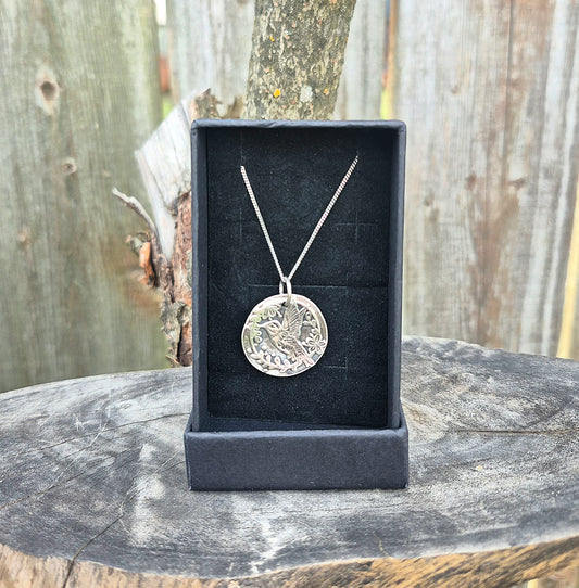 Fine Silver Hummingbird Pendant with Chain
