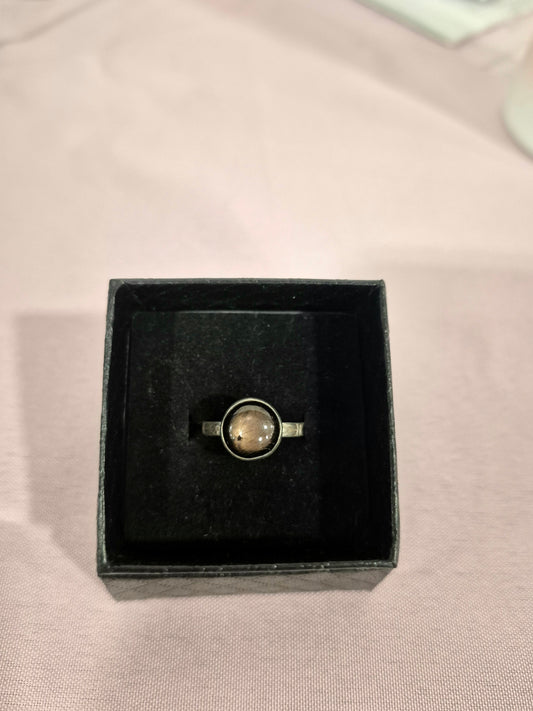 Ziwaldi Golden Sapphire silver ring with fancy band