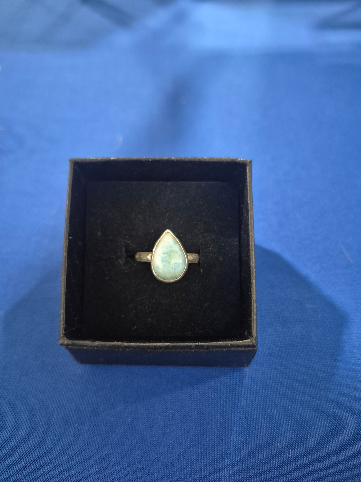 Handmade sterling silver larimar ring