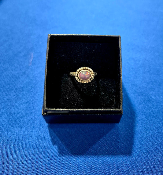 Ethiopian Opal ring with fancy band