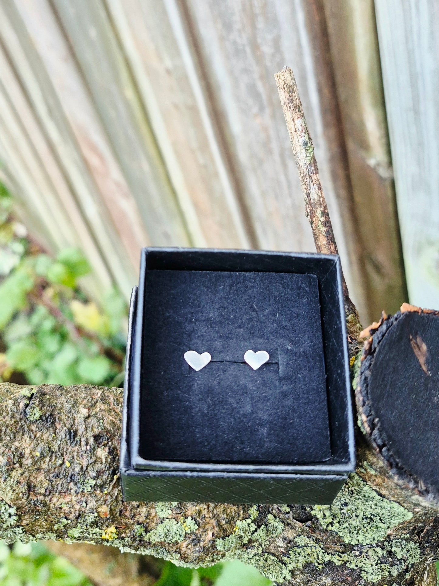 sterling silver tiny heart studs