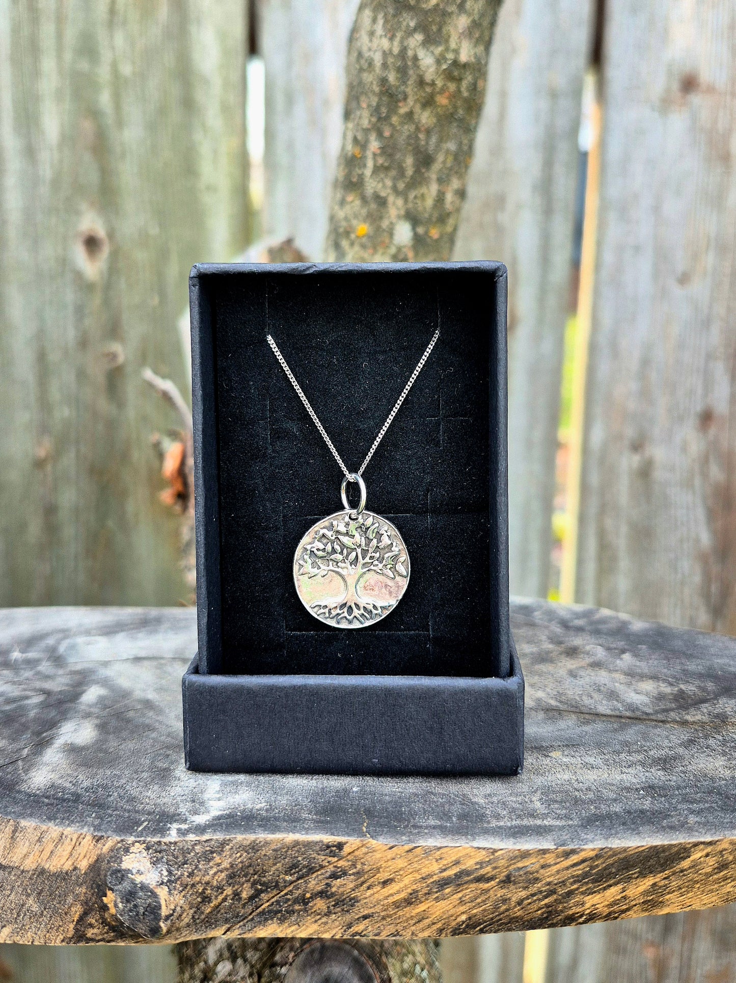 Fine Silver Tree of Life Wax Seal Necklace