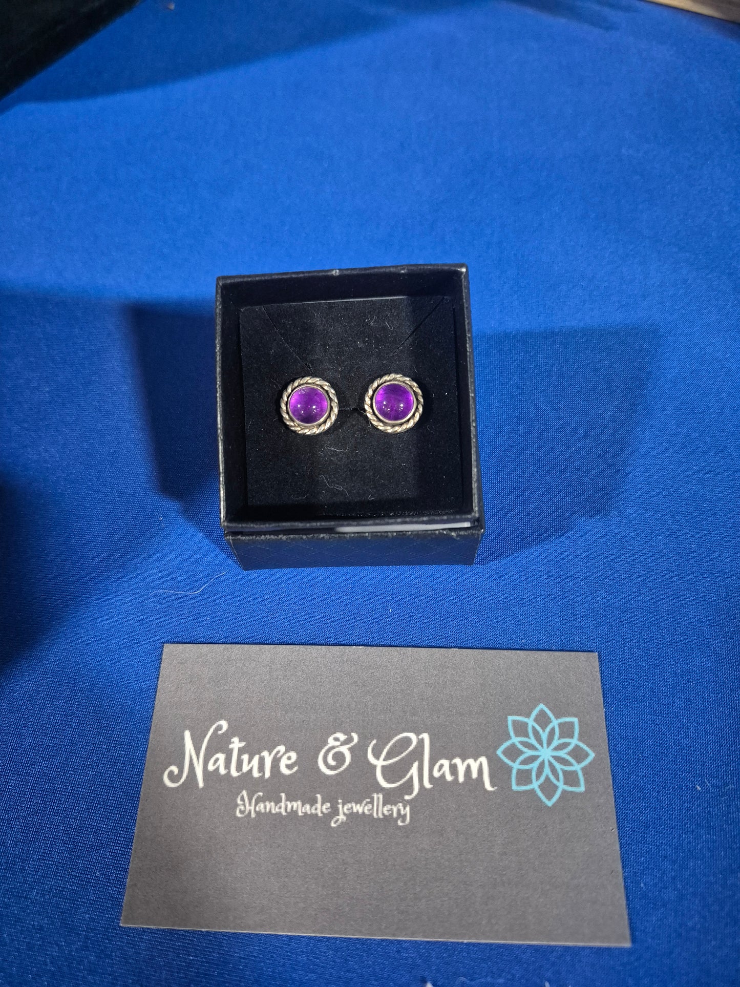 Handmade sterling silver amethyst earrings