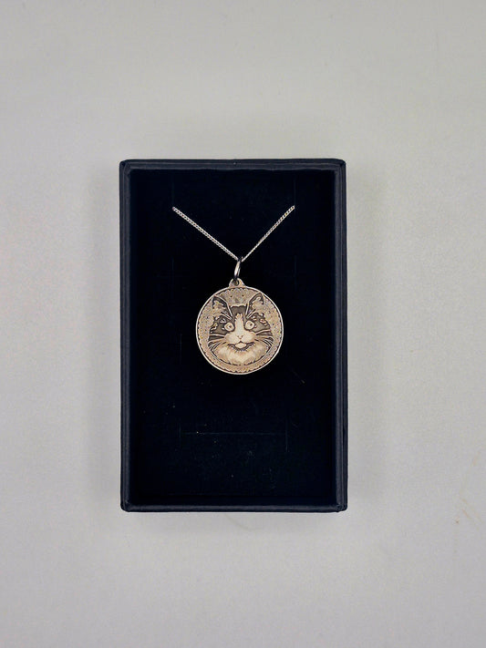 sterling silver fluffy cat coin